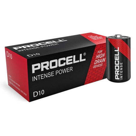 Pile industrielle Duracell Procell Intense LR20 - unitaire par boite de 10